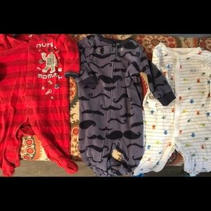 6-9 Month Baby Boy Sleepers Bundle of 3